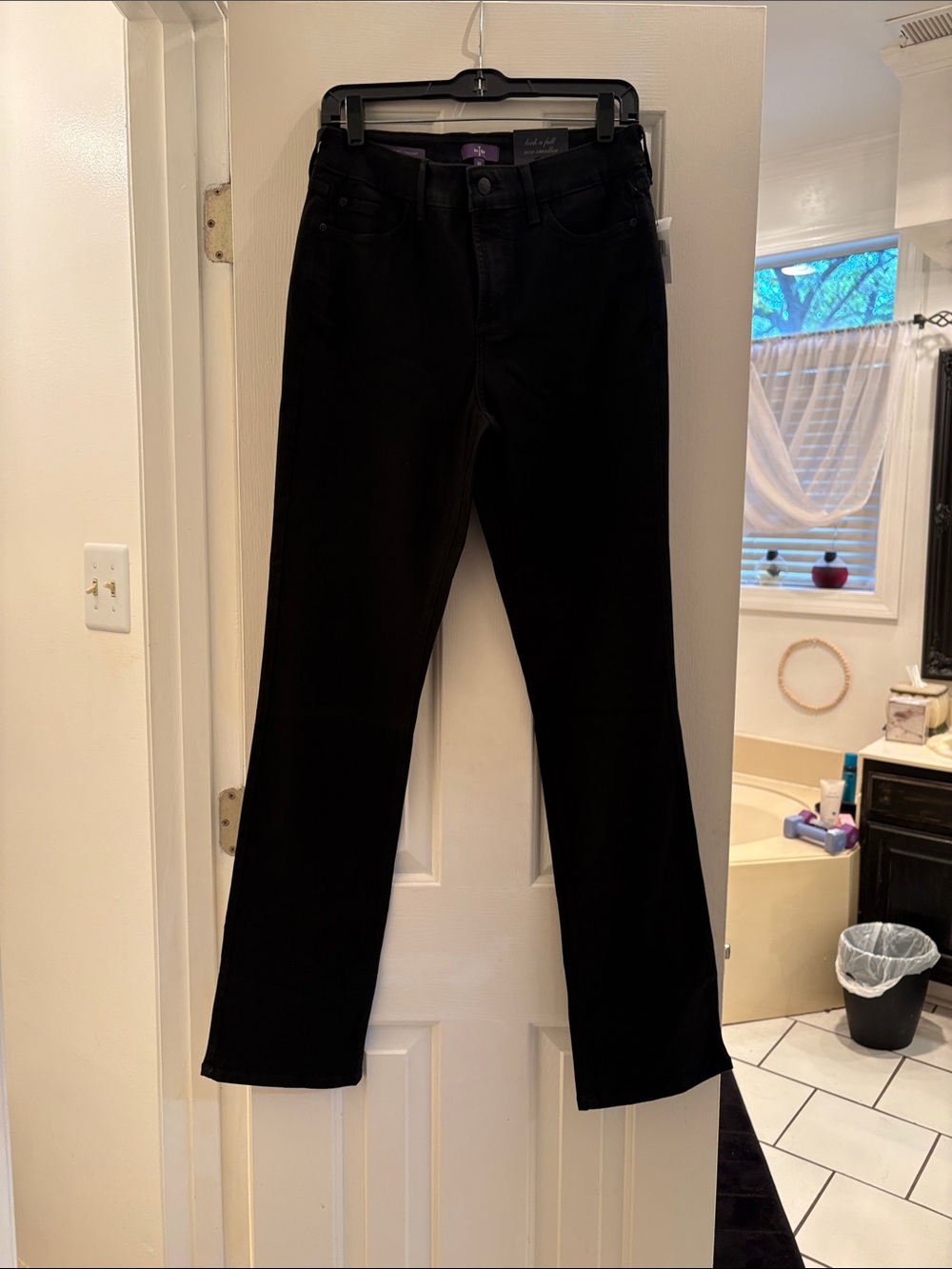 NYDJ Black Straight-Leg Jeans
